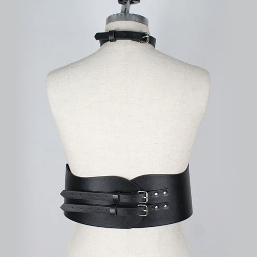 Leather Belt Harness Bust Body Garters Bondage Choker