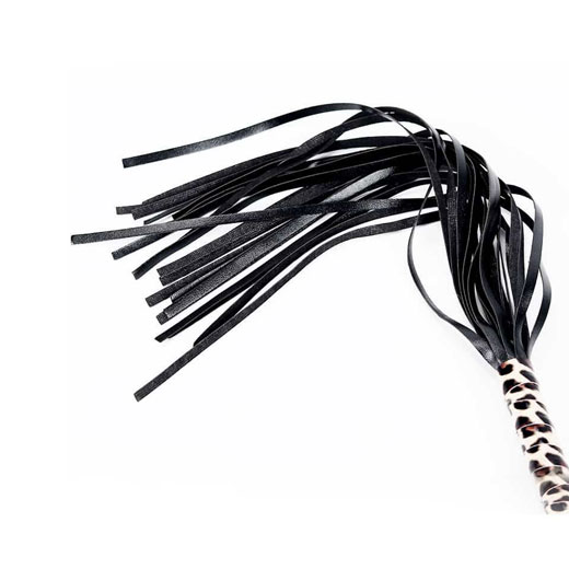 Leather Leopard Grain Hand Shank Whip