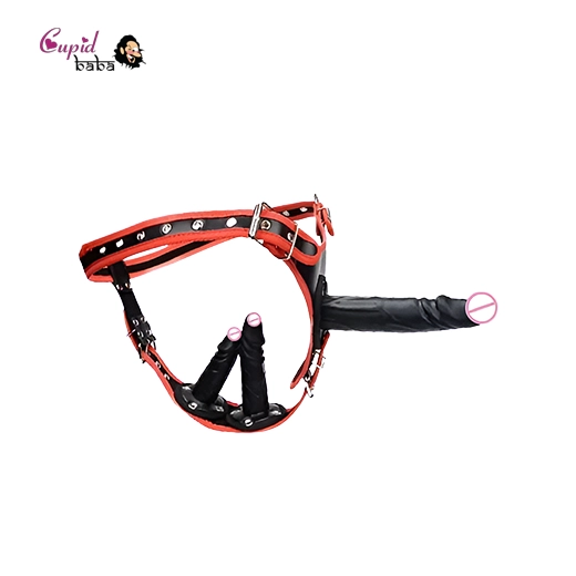 Lesbian 3 Removable Silicone Dildos Erotic Sex Toy Male and Female Chastity Belt
