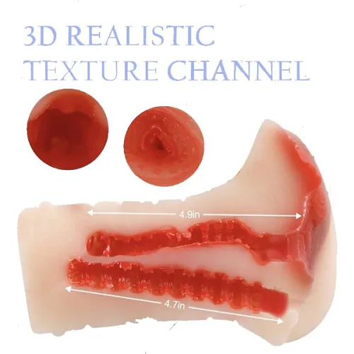 2 in 1 Male Masturbator 3D Realistic Texture Vagina and Tight Anus
