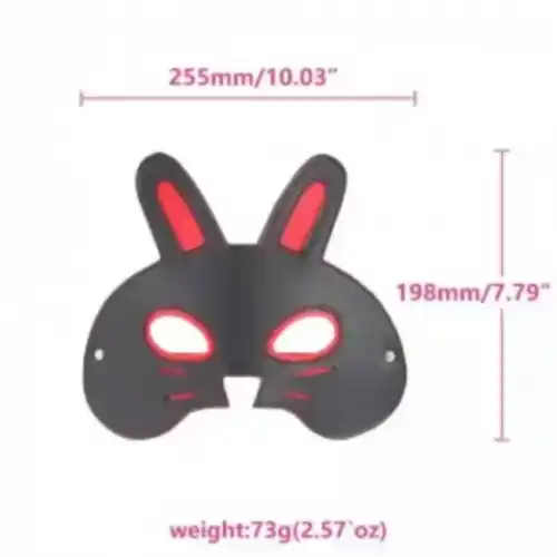 Red & Black Cat Mask For BDSM Play