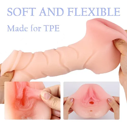 2 in 1 Male Masturbator 3D Realistic Texture Vagina and Tight Anus