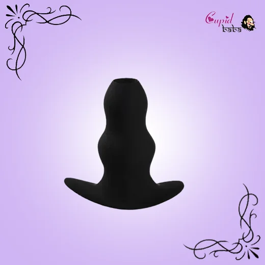 Medium Soft Silicone Hollow Enema Butt Plug Prostate Massager