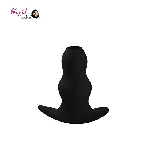 Medium Soft Silicone Hollow Enema Butt Plug Prostate Massager