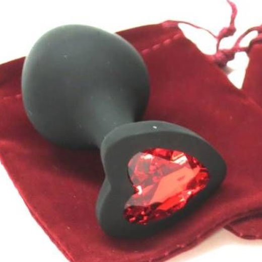 Medium Heart Jewel Shape Silicon Butt Plug