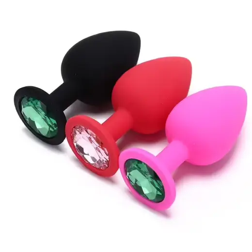 Small Soft Silicone Crystal Jeweled Anal Plug