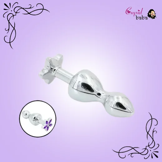Metal Anal 2 Beads Butt Plug Crystal Diamond Anal Toys