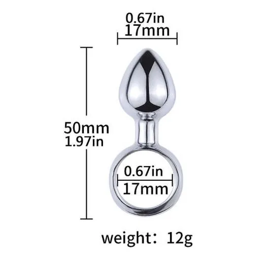 Metal Butt Plug With Pull Ring Safe Beginner Anal Sex Toys Women