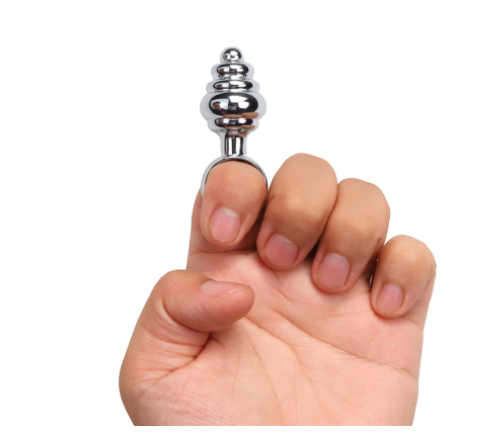 Mini Metal Anal Plug With Finger Ring