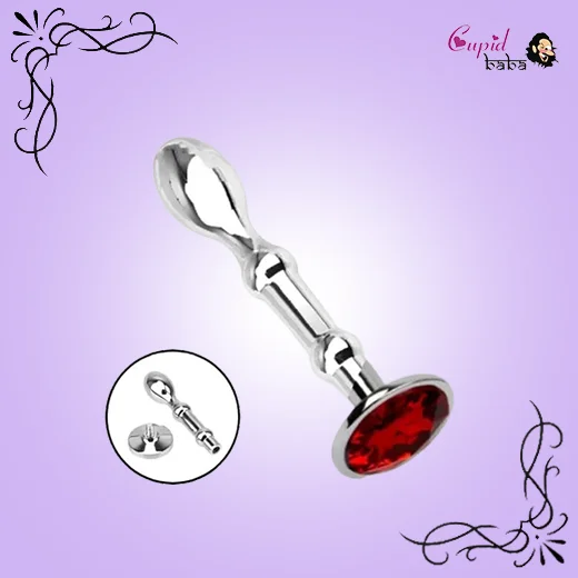 Moon Shape Crystal Jewelry Metal Anal Plug Prostate Massager