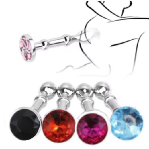 Moon Shape Crystal Jewelry Metal Anal Plug Prostate Massager