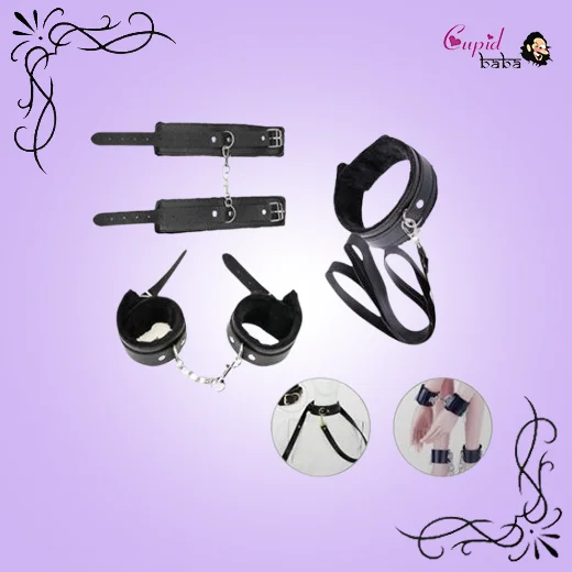 New Luxury Dog Slave, Handcuff With Leg Spreader Ankle Cuffs Kit