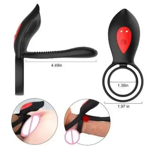 New Couples Delay Ejaculation Penis Vibrator With Double Cock Ring