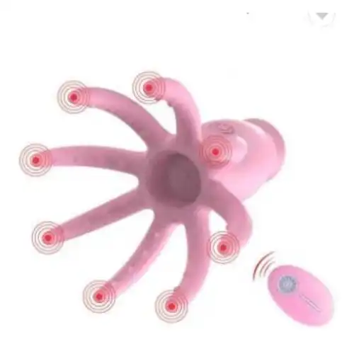Remote Control Octopus Dildo Vibrator 10 Modes Vibrating Butt Plug Clit Nipples Sucking Massager