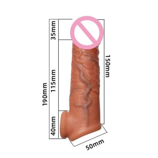 Original Reusable Silicone Penis Extender Male Condom Sleeve