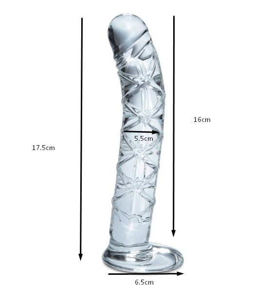 Transparent Glass Crystal Dildo Penis