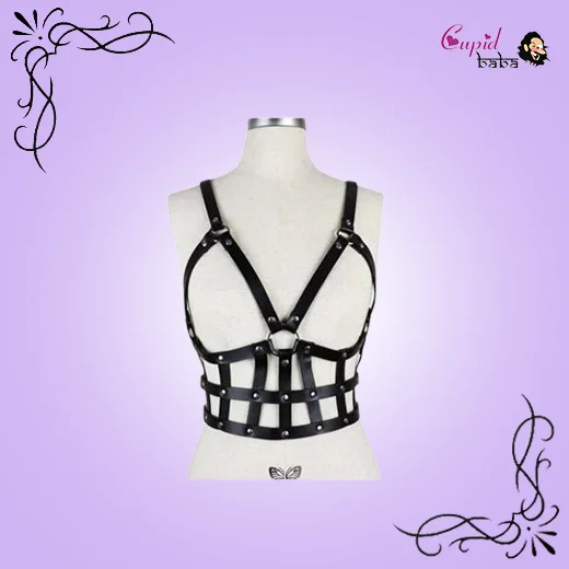PU leather harness Bondage corset for women