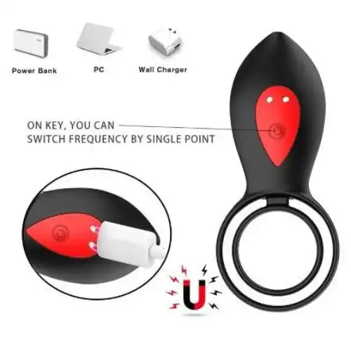 New Couples Delay Ejaculation Penis Vibrator With Double Cock Ring