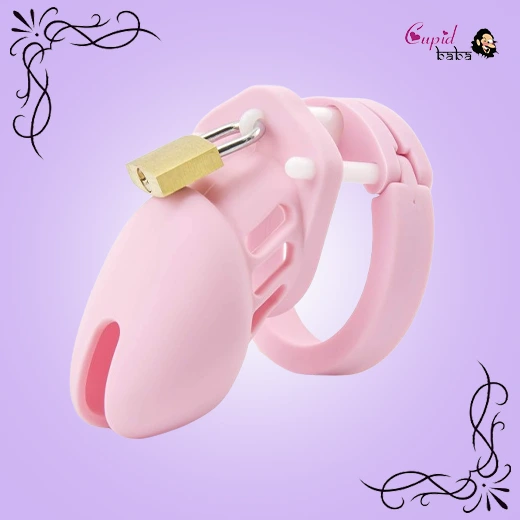 Pink Chastity Locked Cage Sex Toy for Men