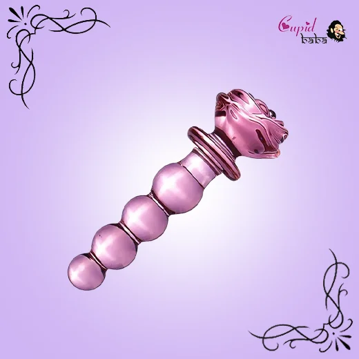 Pink Crystal Glass Anal Butt Plug