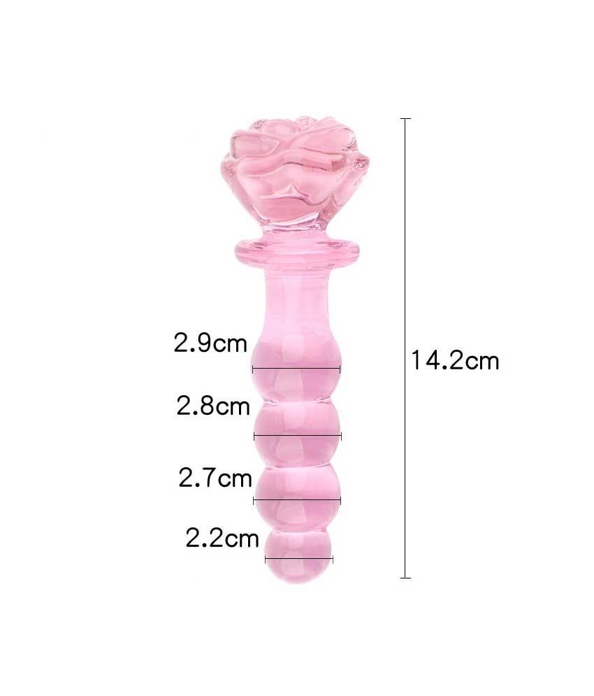 Pink Crystal Glass Anal Butt Plug