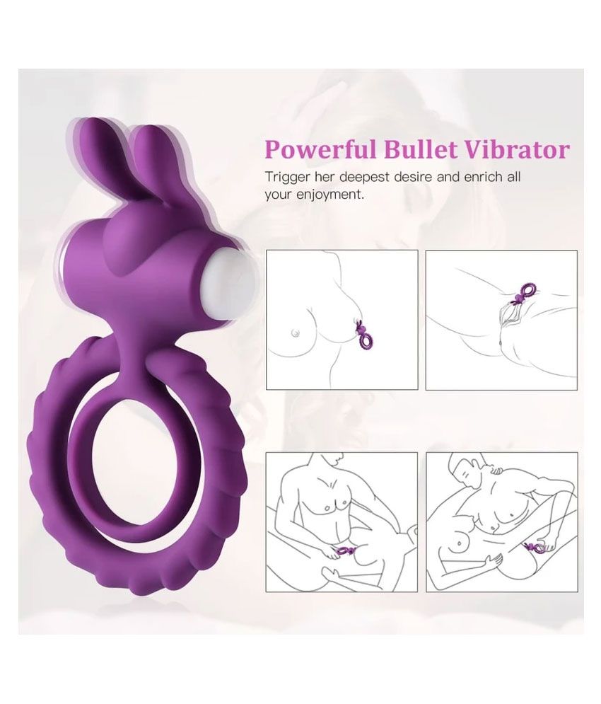 Soft Rabbit Vibrating Cock Ring For Men