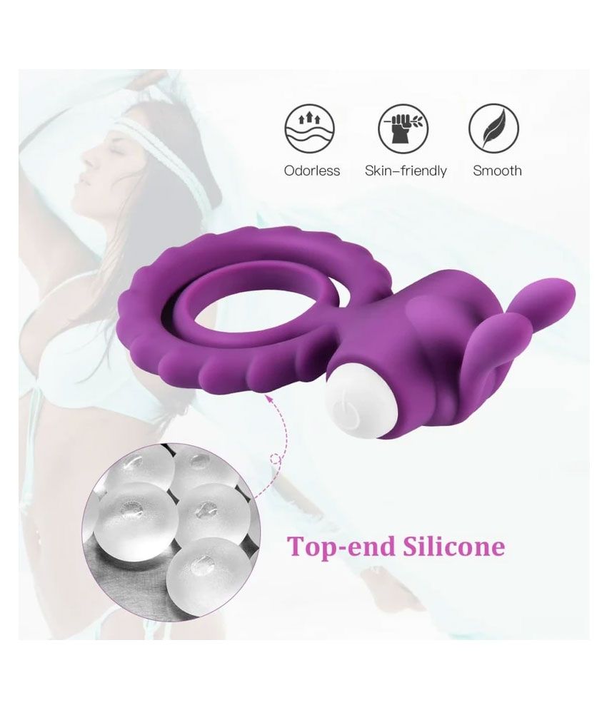 Soft Rabbit Vibrating Cock Ring For Men