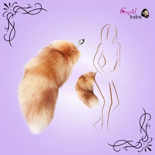 Real Gold Fox tail Anal Plug