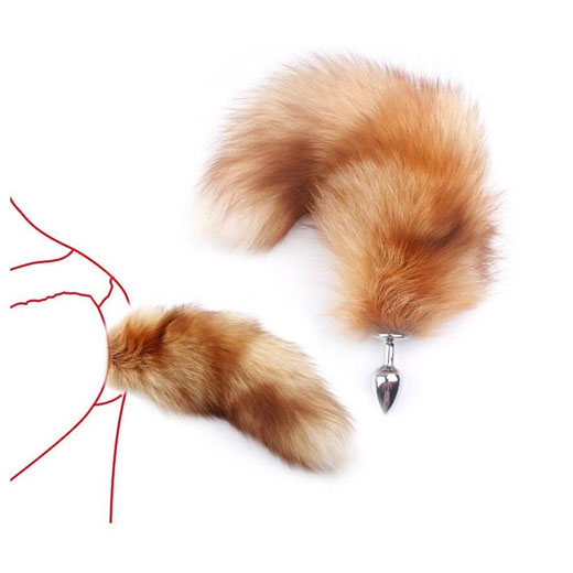 Real Gold Fox tail Anal Plug