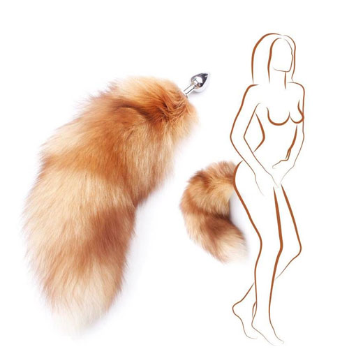 Real Gold Fox tail Anal Plug