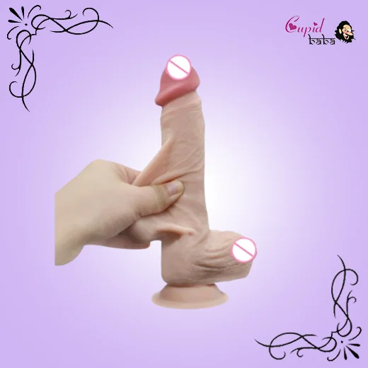 Realistic Dildo with Moving Foreskin & Dual Layered