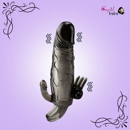 Realistic Penis Condom Sleeve Vibrator Double Vibration