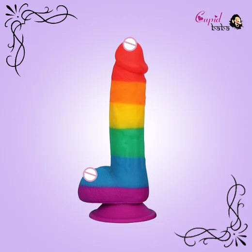Realistic Rainbow Dildo with Suction Cup
