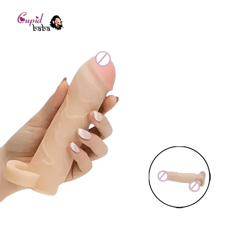 Realistic Soft Silicon Penis Extension Cock Sleeve With Ring