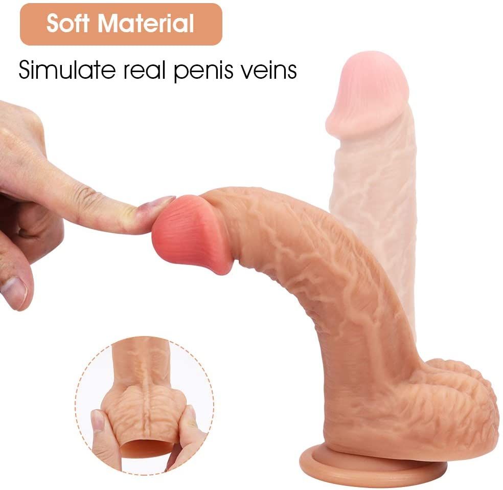 Realistic 8 Inch G-Spot Dildo for Vaginal Anal Stimulation Strong Suction