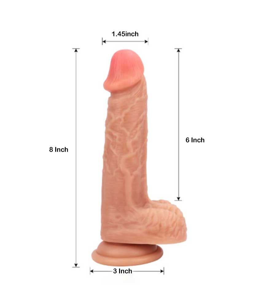 Realistic 8 Inch G-Spot Dildo for Vaginal Anal Stimulation Strong Suction