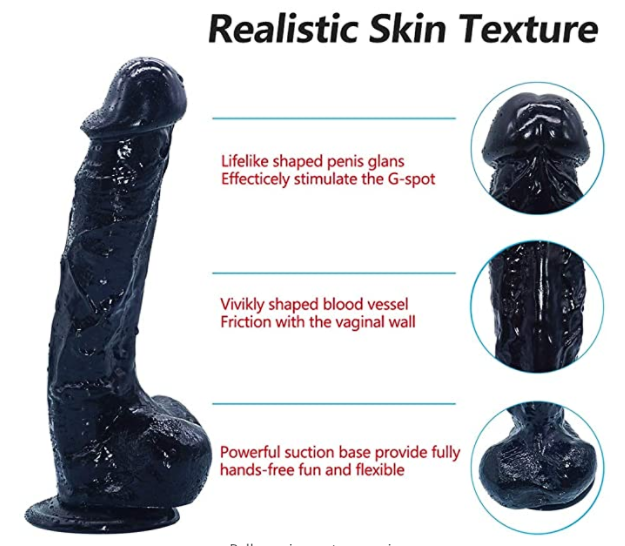 Realstic Black Strap-on Vibrating Dildo