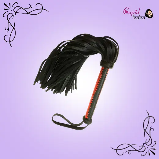 Red-Black Leather Weave Whip