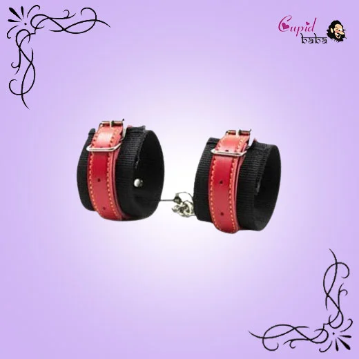 Red/Black Nylon Bondage Wrist Cuffs