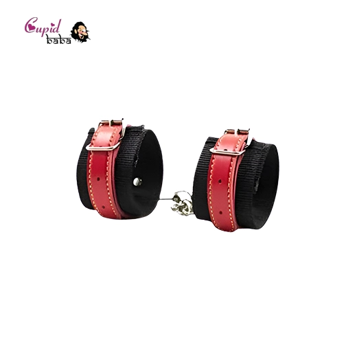 Red/Black Nylon Bondage Wrist Cuffs