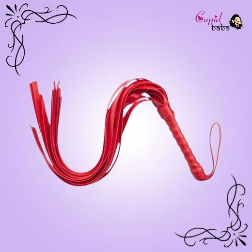 Red Faux leather whip with tassels for couples