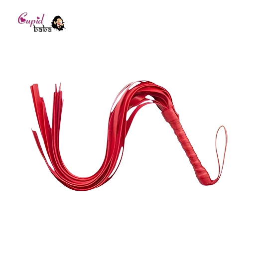 Red Faux leather whip with tassels for couples