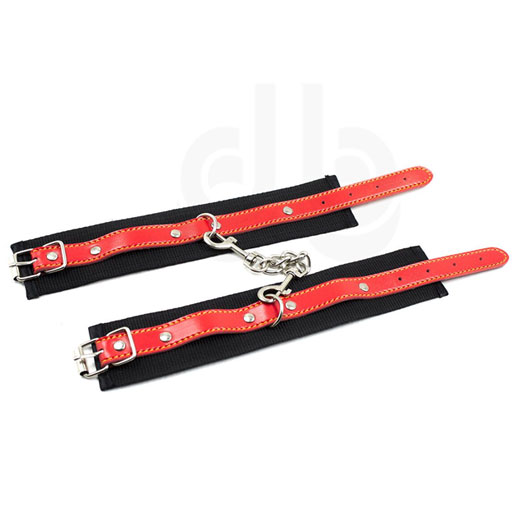 Red/Black Nylon Bondage Wrist Cuffs