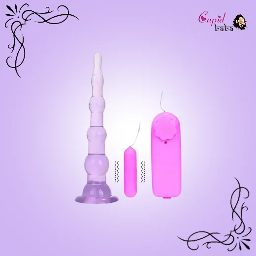 Remote Control Vibrating Jelly Anal Plug with Suction Cup