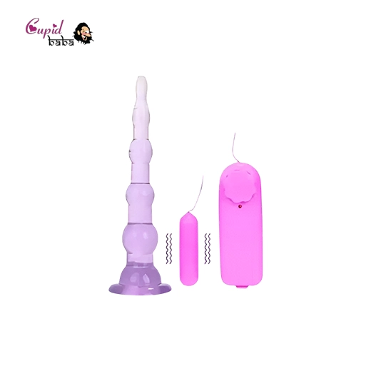Remote Control Vibrating Jelly Anal Plug with Suction Cup