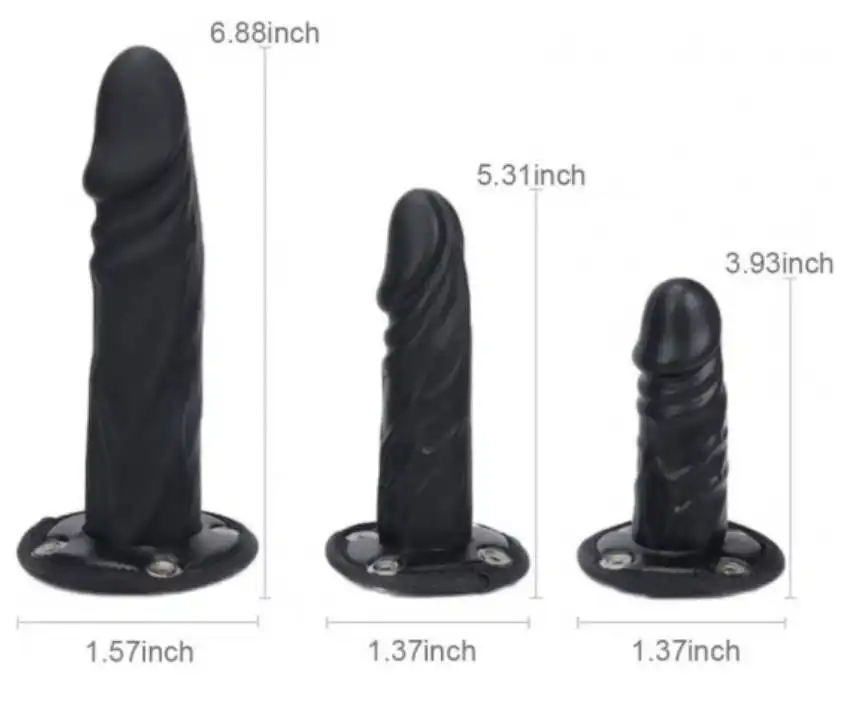 Lesbian 3 Removable Silicone Dildos Erotic Sex Toy Male and Female Chastity Belt