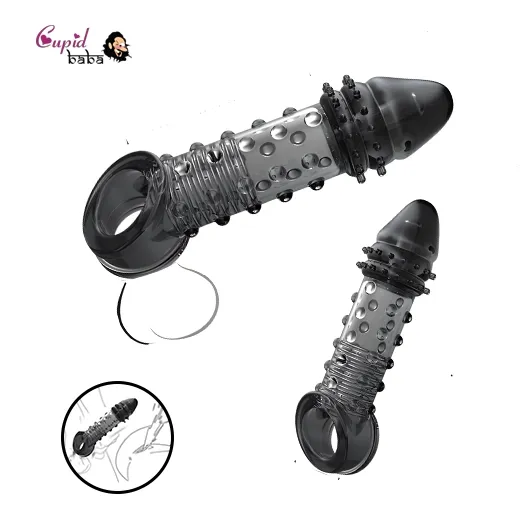 Reusable Crystal Delay Time Penis Sleeve Extender For Men
