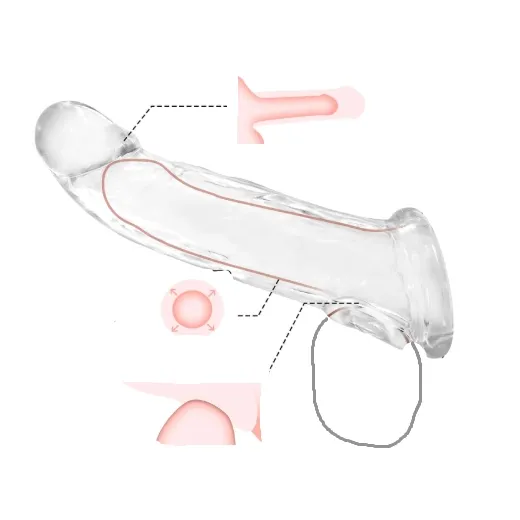 Reusable Transparent Penis Male Penis Enlargement Sleeve