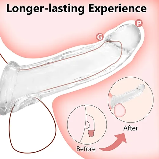 Reusable Transparent Penis Male Penis Enlargement Sleeve