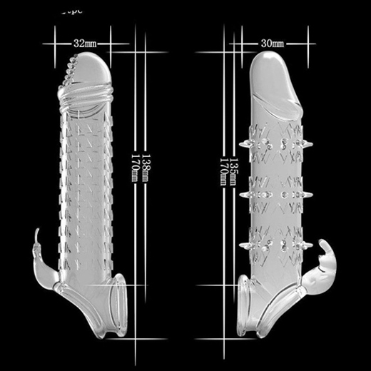 Reusable Crystal Delay Time Penis Sleeve Extender For Men
